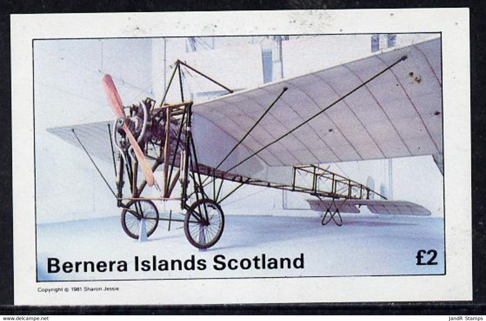 Bernera 1981 Museum Aircraft Imperf Deluxe Sheet (�2 Value) MNH - Local Issues