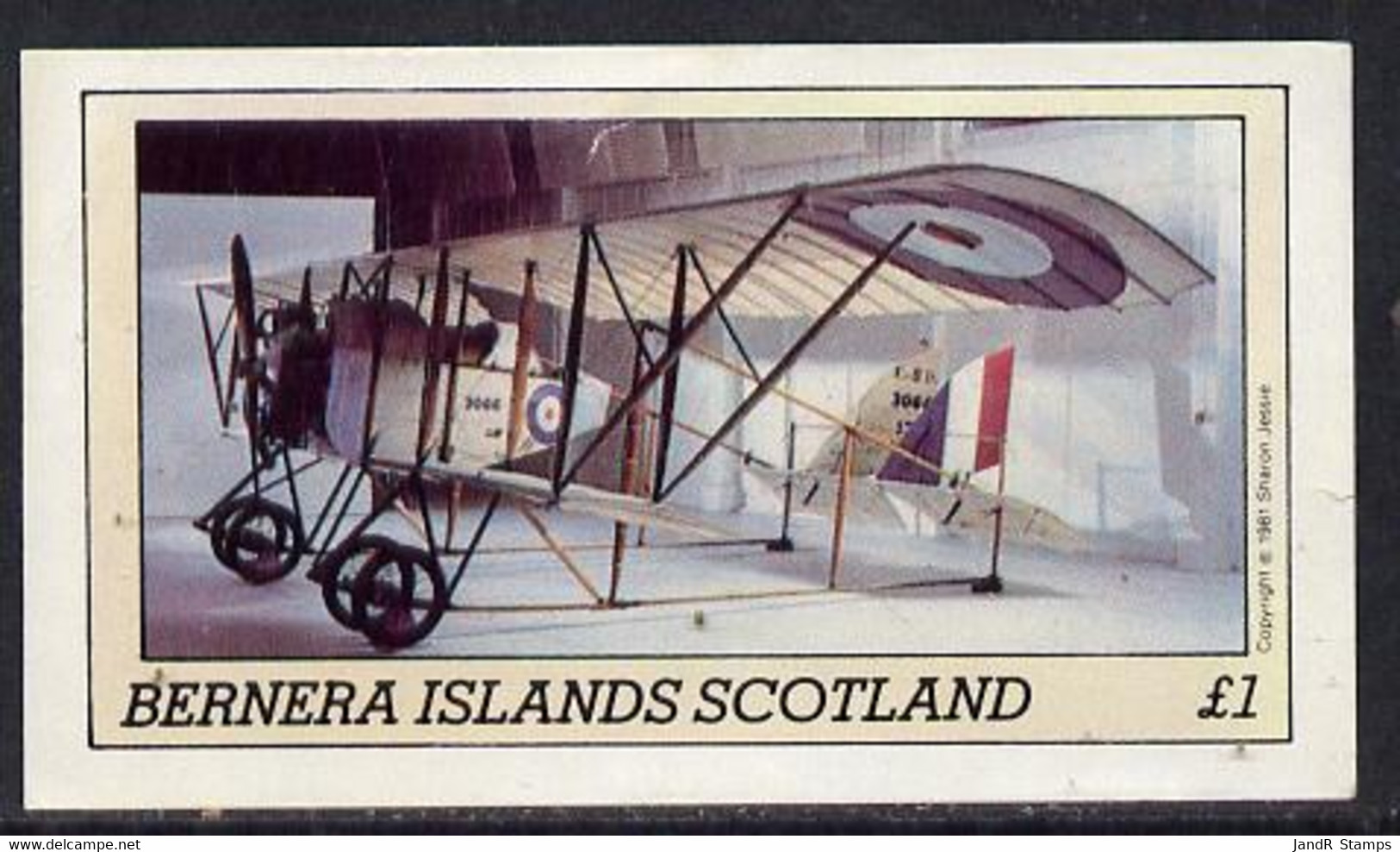 Bernera 1981 Museum Aircraft Imperf Souvenir Sheet (�1 Value) MNH - Local Issues