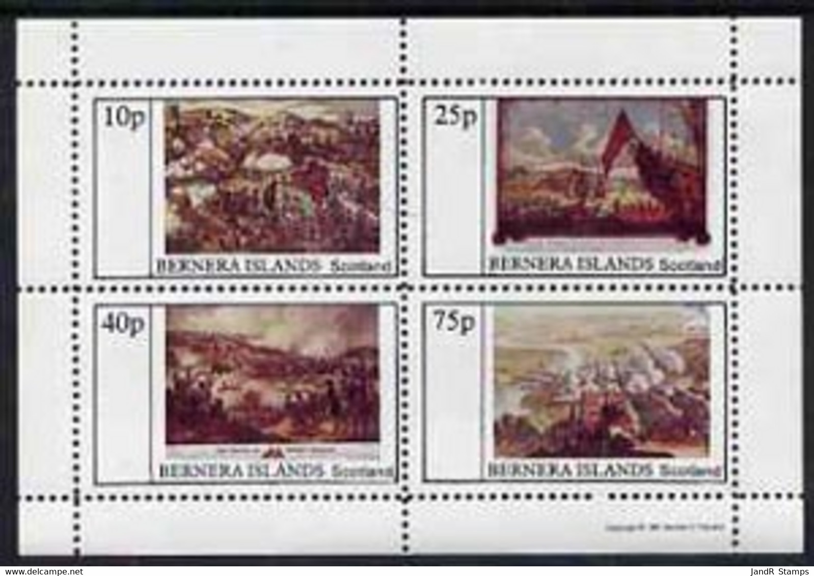 Bernera 1981 Paintings Of Battles Perf  Set Of 4 Values (10p To 75p) MNH - Local Issues