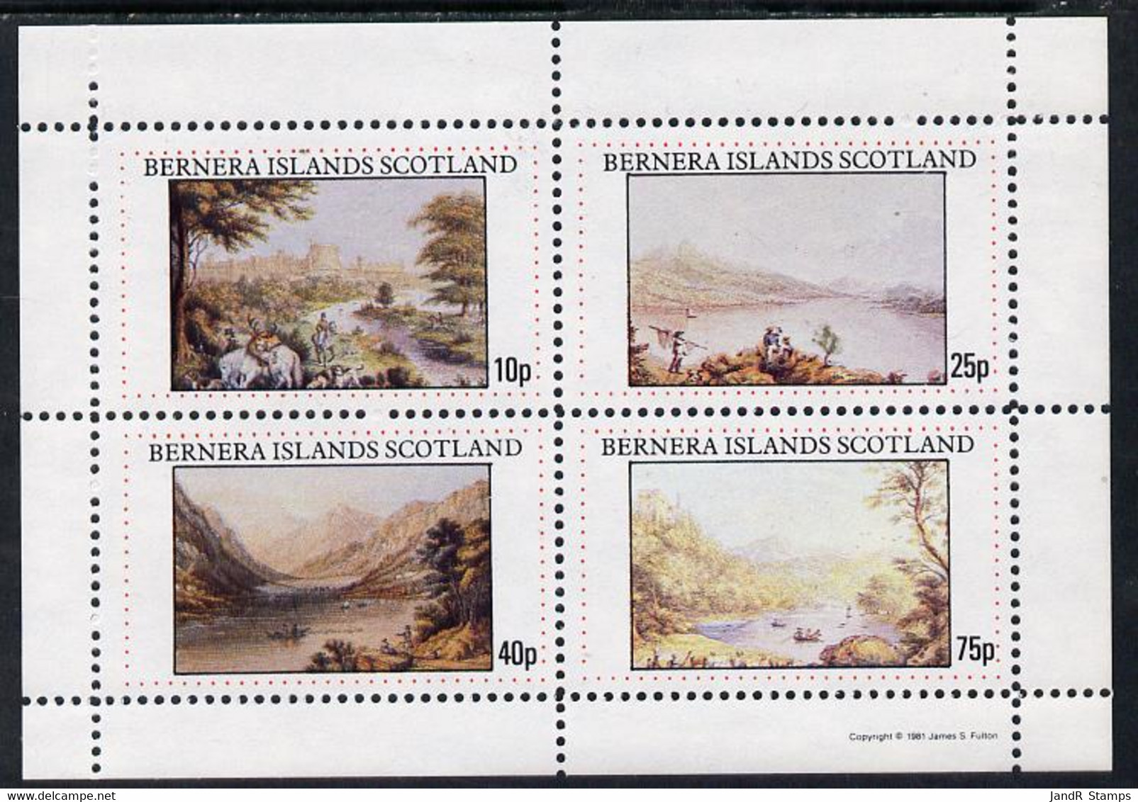 Bernera 1981 Paintings Of Pastoral Views Imperf Sheetlet Containing Set Of 4 Values MNH - Local Issues