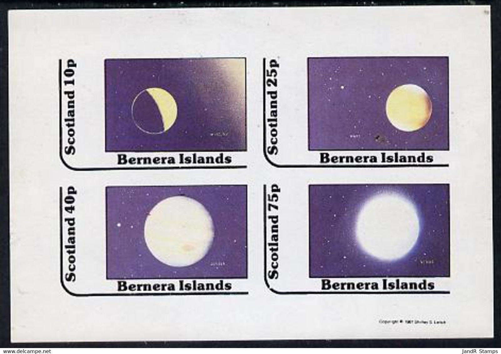 Bernera 1981 Planets (Mercury, Mars, Jupiter & Venus) Imperf  Set Of 4 Values (10p To 75p) MNH - Local Issues