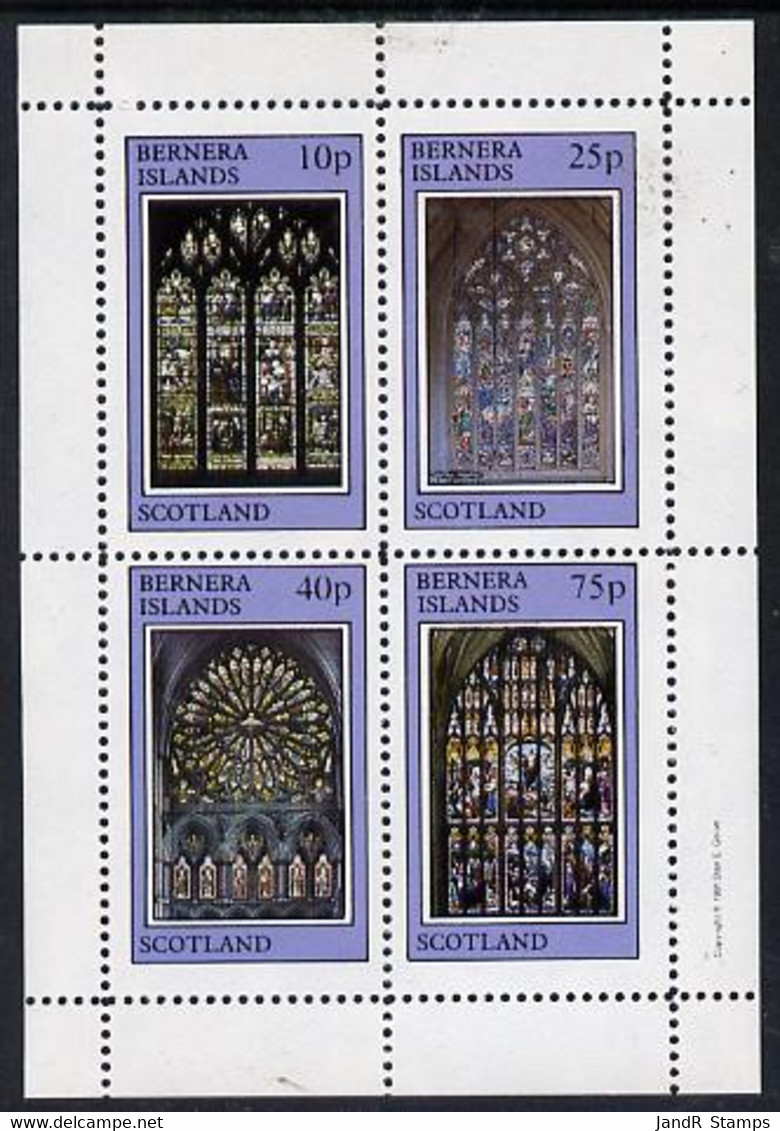 Bernera 1981 Stained Glass Church Windows Perf  Set Of 4 Values (10p To 75p) MNH - Local Issues