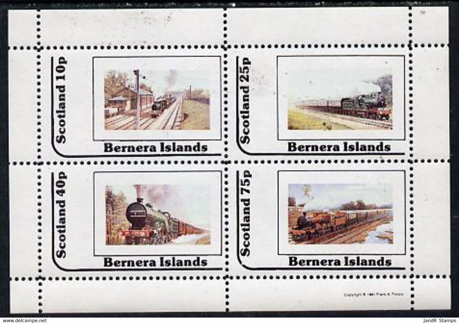 Bernera 1981 Steam Locos #03 Perf  Set Of 4 Values (10p To 75p) MNH - Local Issues