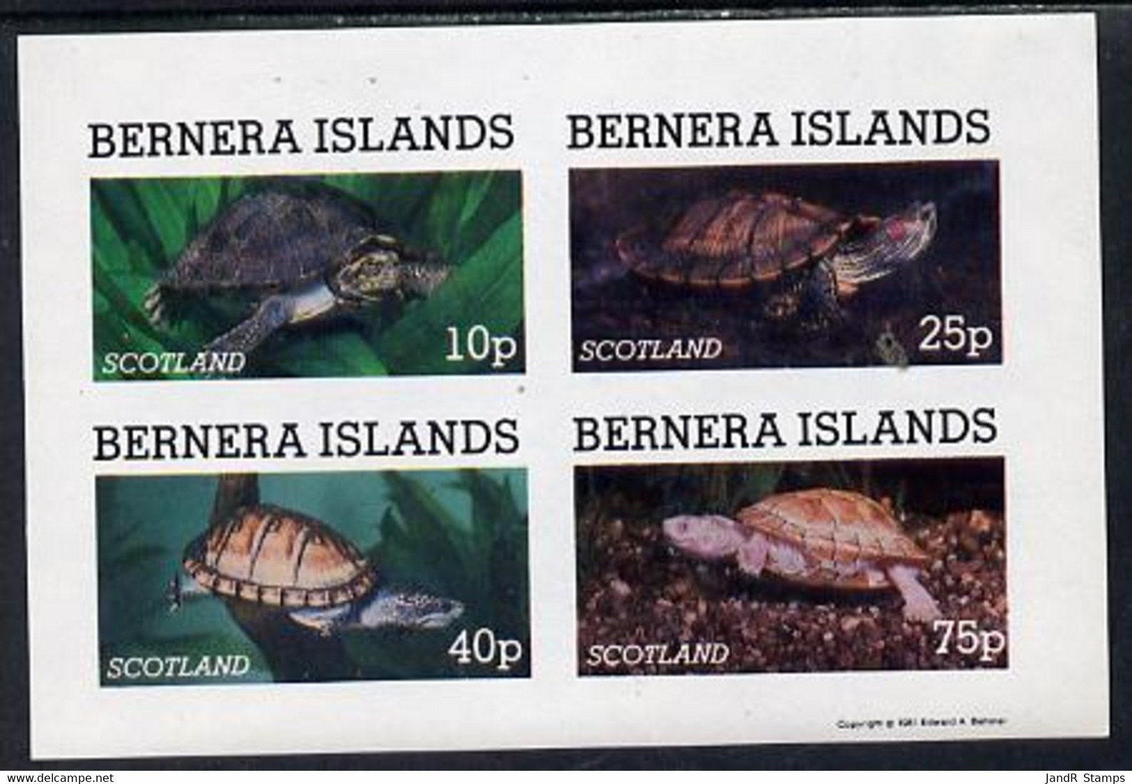 Bernera 1981 Turtles Imperf Set Of 4 Values (10p To 75p) MNH - Local Issues
