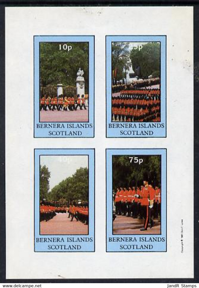 Bernera 1981 Uniforms (Guardsmen) Imperf  Set Of 4 Values (10p To 75p) MNH - Local Issues