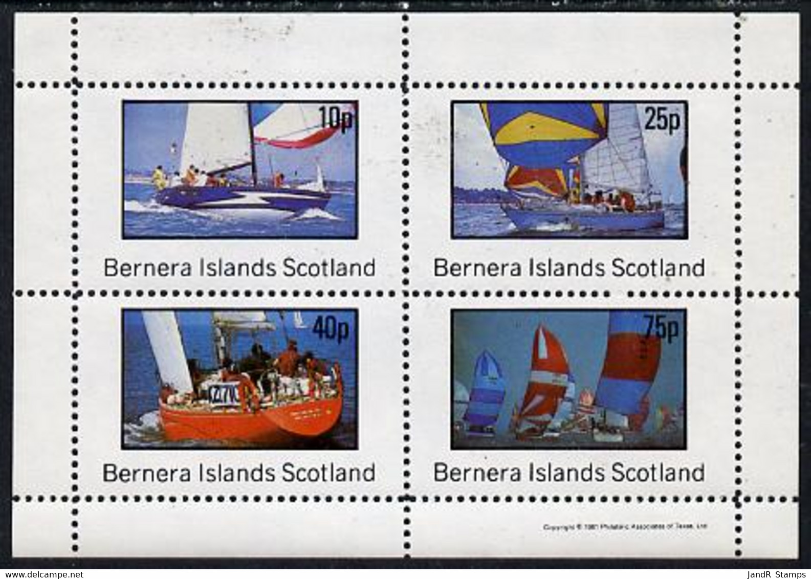 Bernera 1981 Yachts #2 Perf  Set Of 4 Values (10p To 75p) MNH - Local Issues
