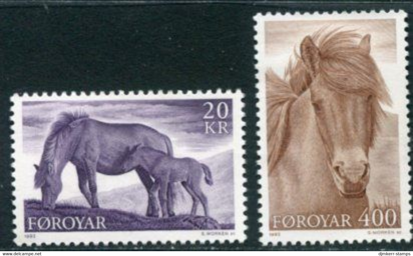 FAROE IS. 1993 Horses  MNH / **.  Michel 250-51 - Islas Faeroes