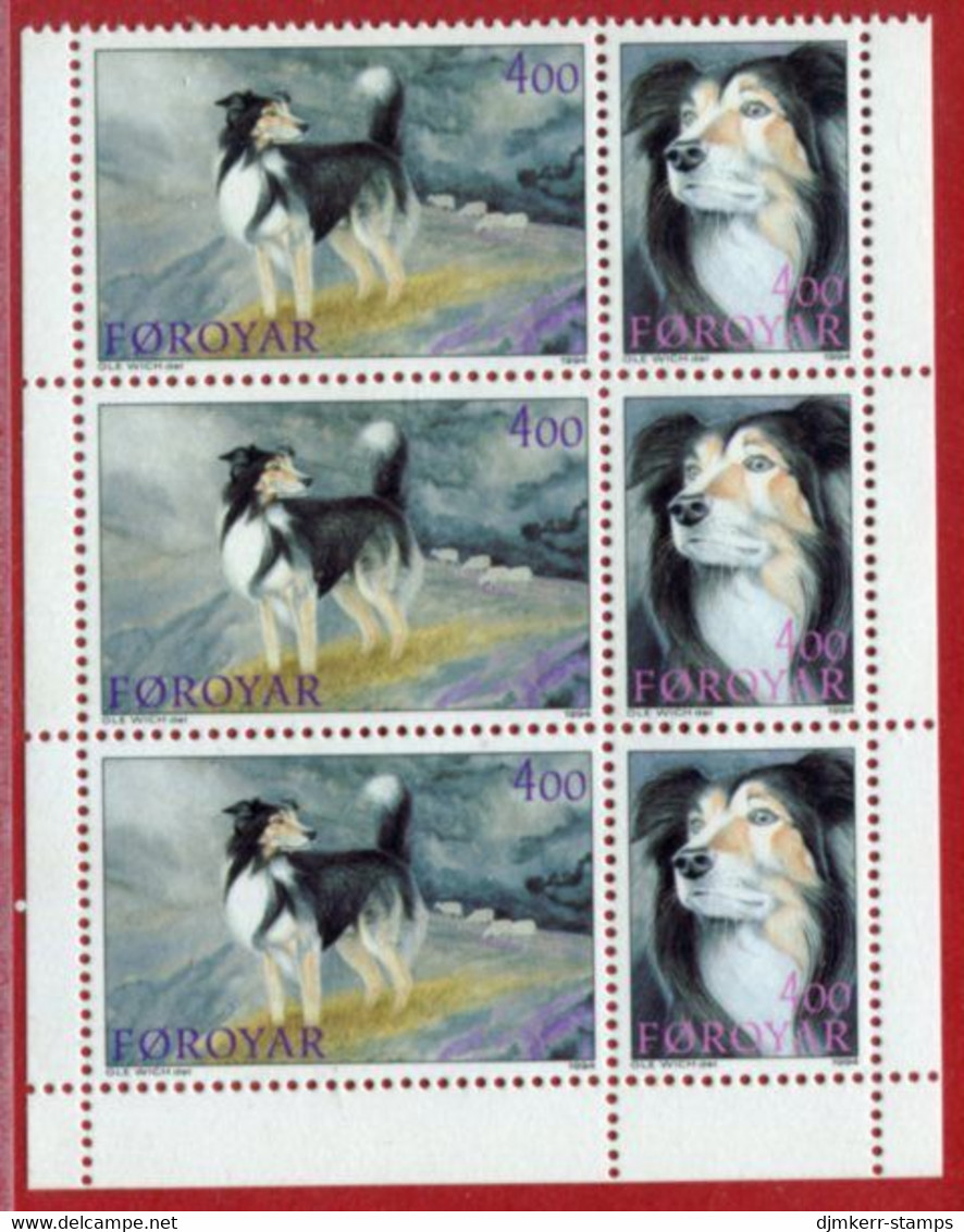 FAROE IS. 1994 Guard Dogs Se-tenant Block Ex Booklet MNH / **.  Michel 262-63 - Islas Faeroes