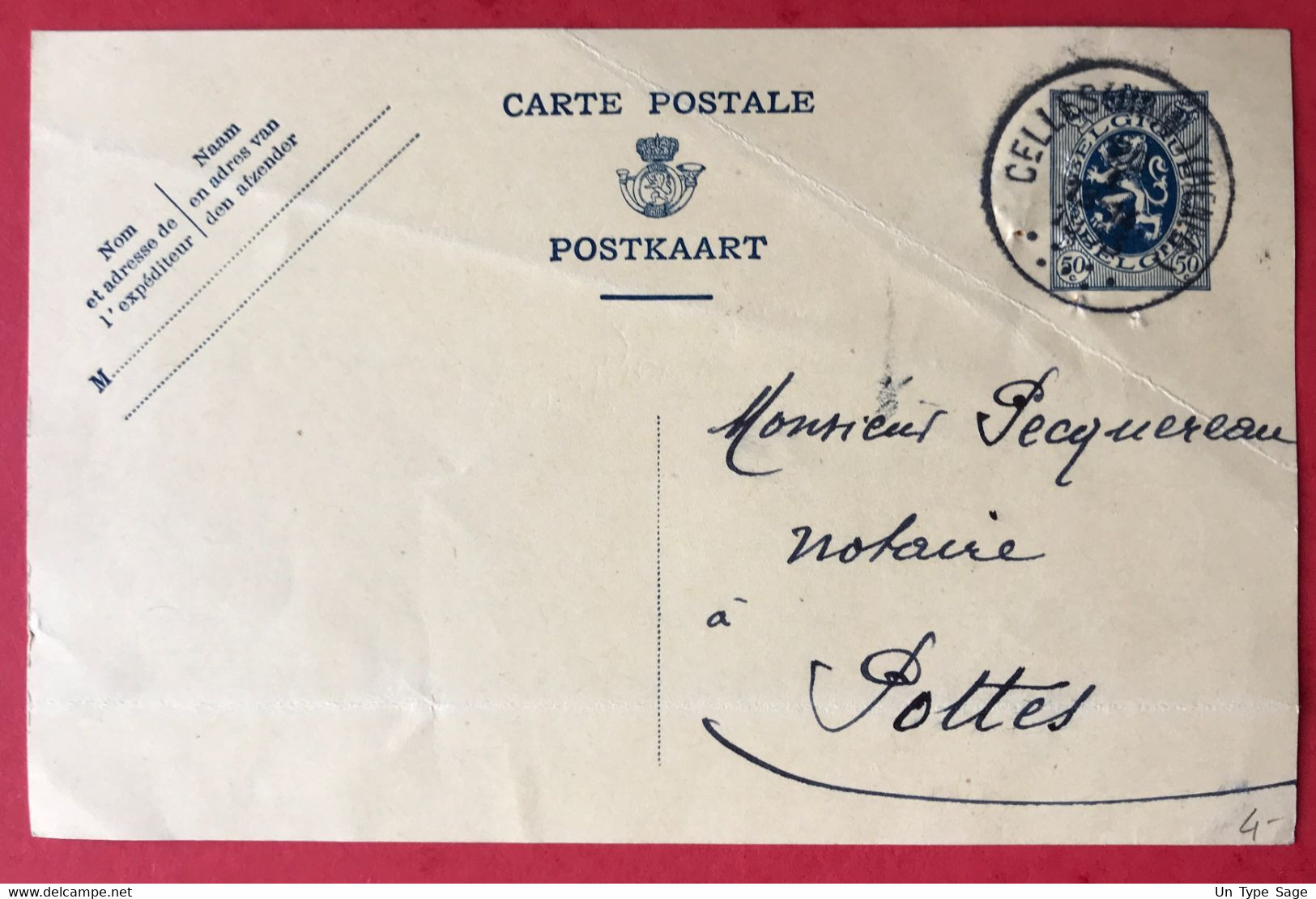 Belgique Entier (n°285) - Cachet à Points CELLES 20.I.1933 - (A026) - Postmarks - Points