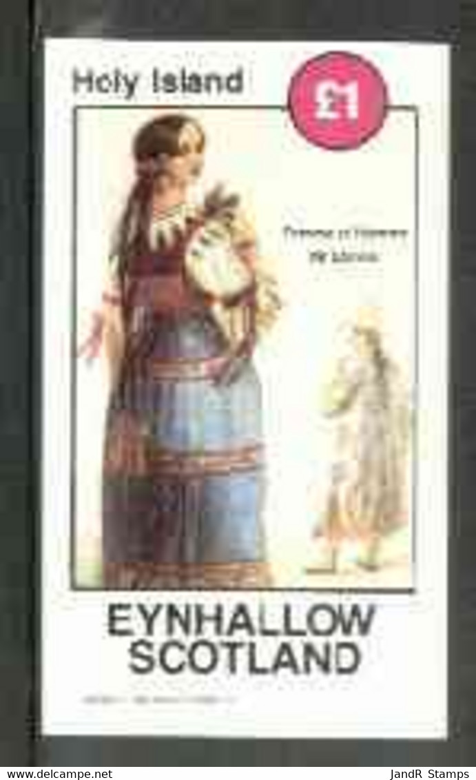 Eynhallow 1982 Costumes #03 (Man & Woman From Bolivia) Imperf Souvenir Sheet (�1 Value) MNH - Emisiones Locales