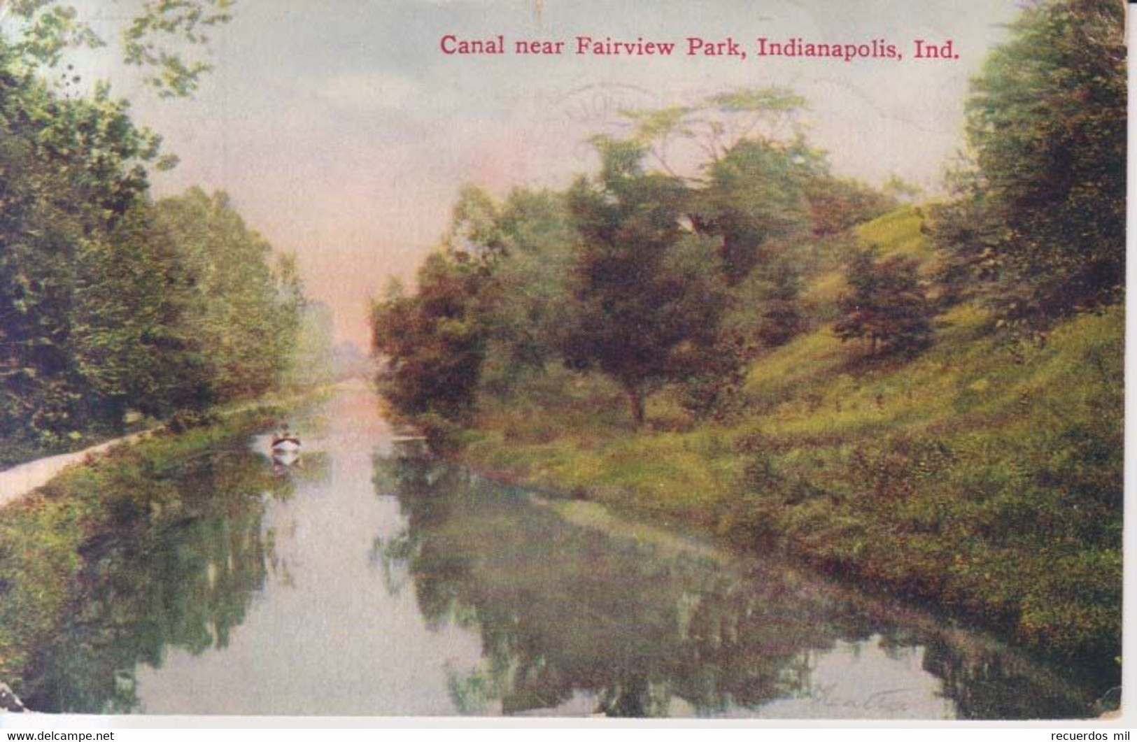 Canal Near Fairview Park   1908 - Indianapolis