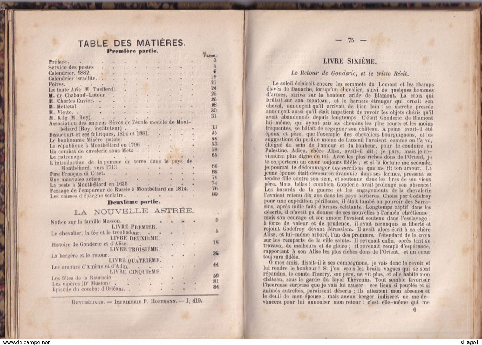 Montbéliard ( Doubs 25) La Nouvelle Astrée - Histoire Des Coutumes Et Des Moeurs Du Pays De Montbéliard Par Masson - Franche-Comté