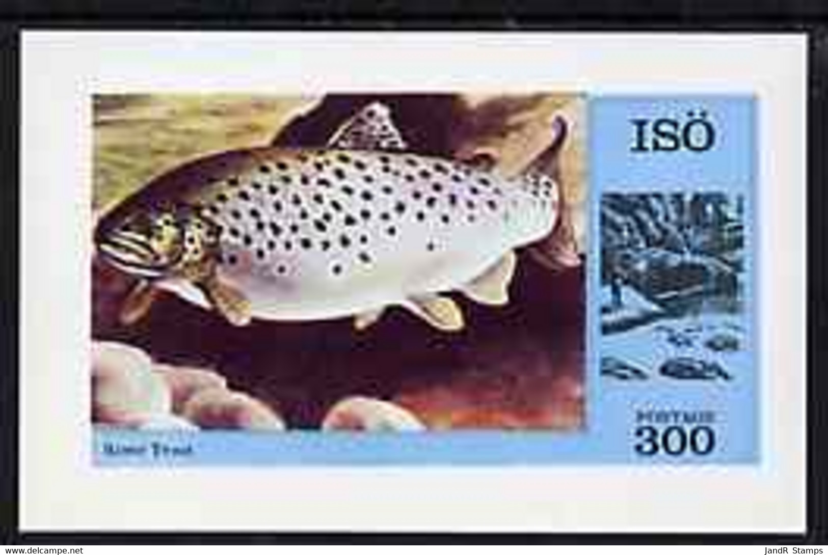 Iso - Sweden 1973 Fish (River Trout) Imperf Souvenir Sheet (300 Value) MNH - Local Post Stamps