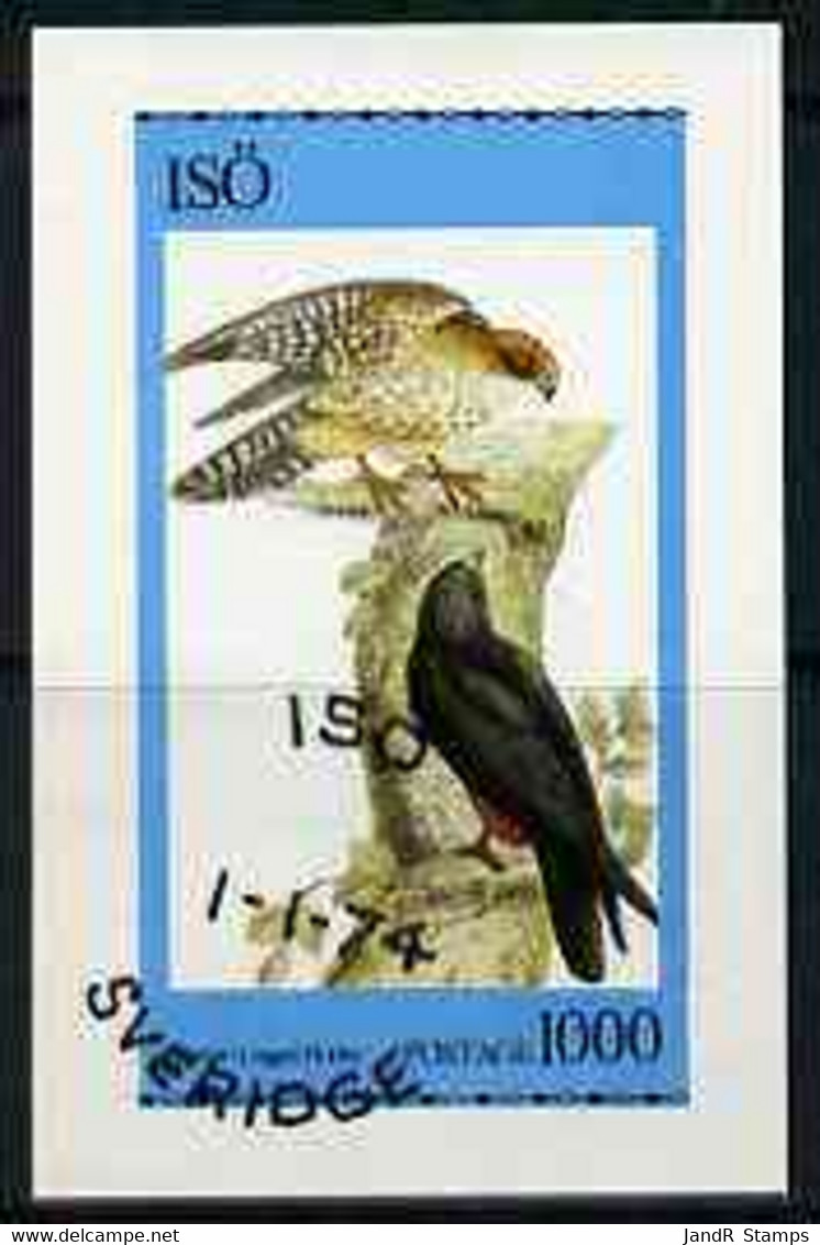 Iso - Sweden 1974 Birds Of Prey (Hobby) Imperf Deluxe Sheet (1000 Value) Cto Used - Lokale Uitgaven