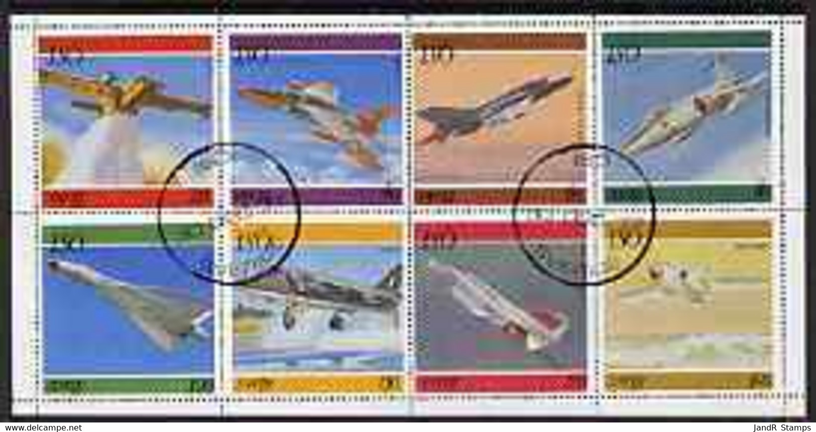 Iso - Sweden 1977 Jet Aircraft Perf  Set Of 8 Values Fine Cto Used - Emissions Locales