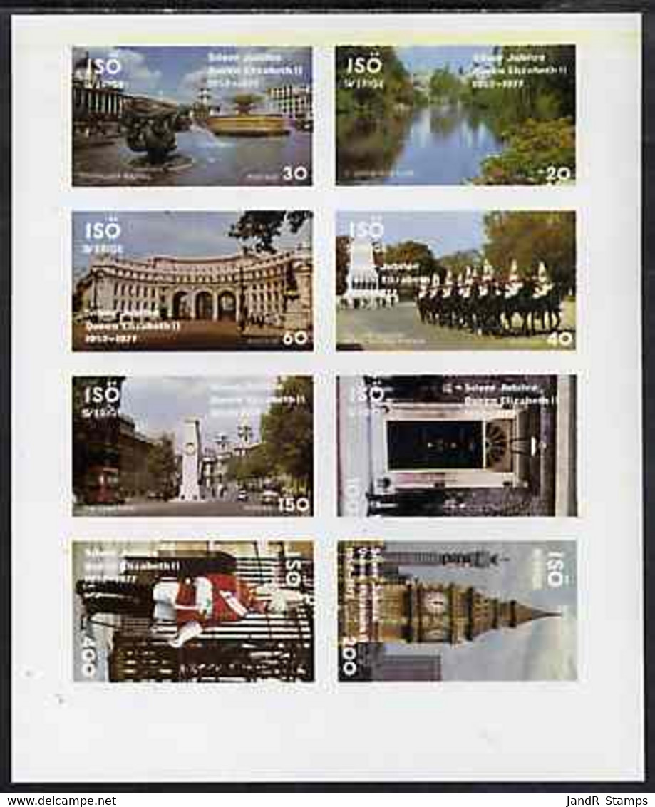 Iso - Sweden 1977 Silver Jubilee Imperf Set Of 8 Values (London Scenes) MNH - Lokale Uitgaven