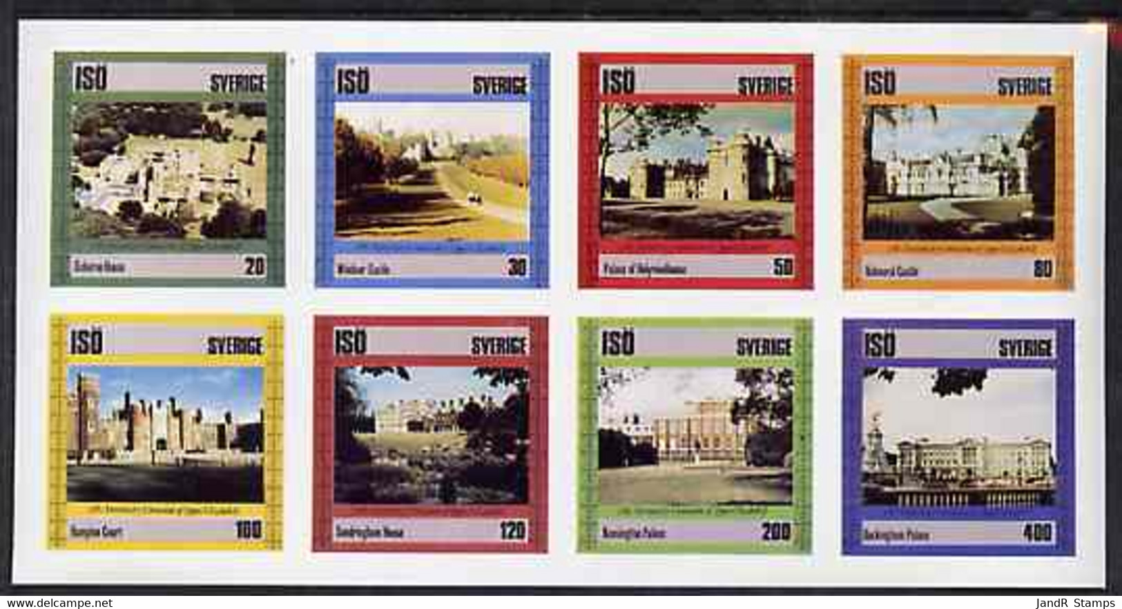 Iso - Sweden 1978 25th Anniversary Of Coronation Imperf Set Of 8 Values (Royal Castles & Palaces) MNH - Emissions Locales