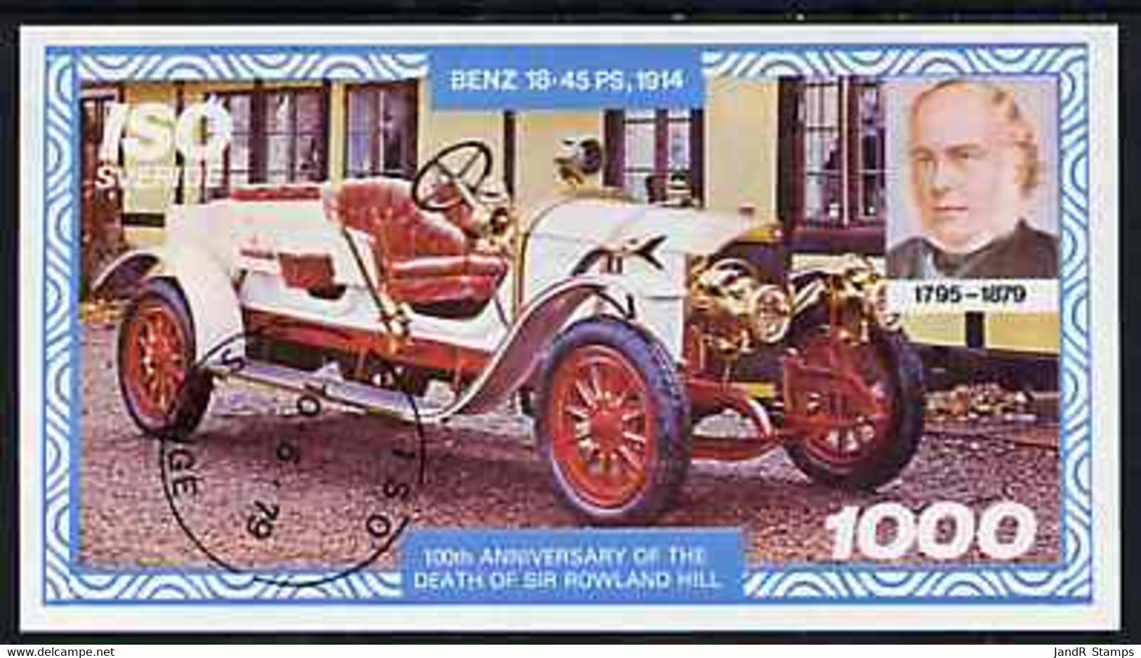 Iso - Sweden 1979 Rowland Hill (Benz) Imperf Deluxe Sheet (1000 Value) Cto Used - Emissions Locales