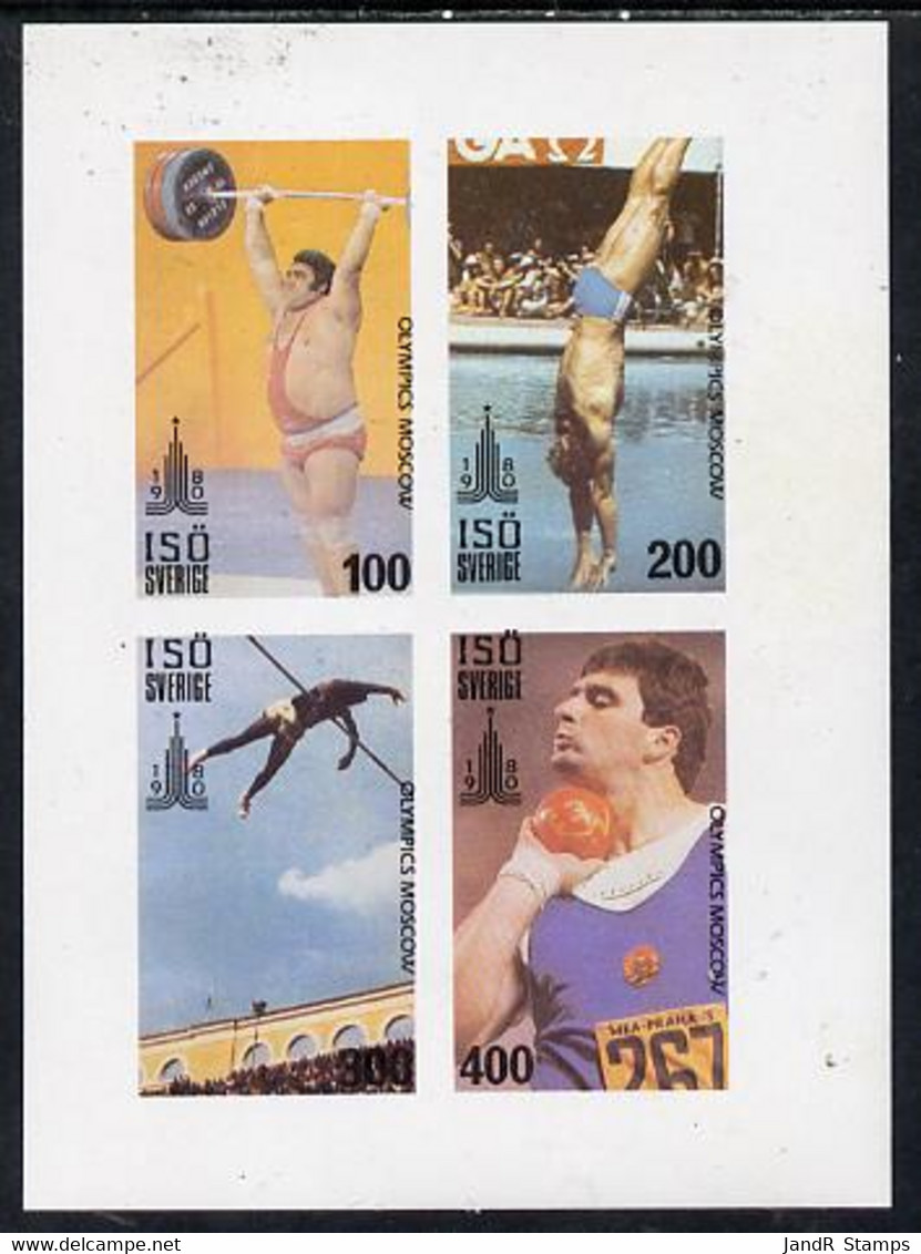 Iso - Sweden 1980 Olympic Games Imperf  Set Of 4 Values (100 To 400) MNH - Emisiones Locales