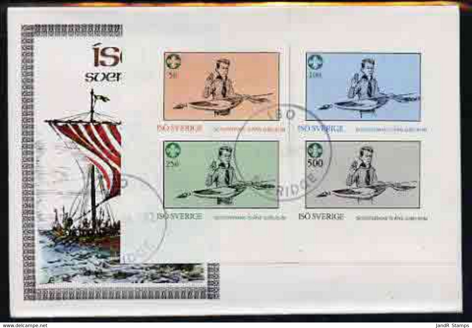 Iso - Sweden 1982 75th Anniversary Of Scouting Imperf Set Of 4 On Cover With First Day Cancel - Ortsausgaben