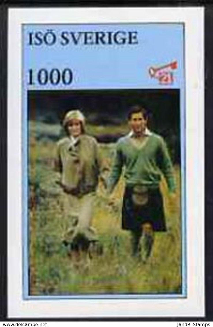 Iso - Sweden 1982 Princess Di's 21st Birthday Imperf Deluxe Sheet (1000 Value) MNH - Emisiones Locales