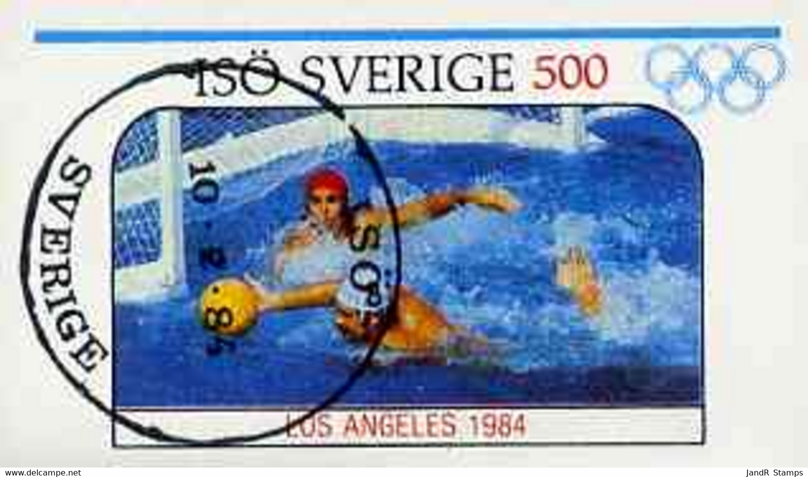 Iso - Sweden 1984 Olympic Games (Water Polo) Imperf Souvenir Sheet (500 Value) Cto Used - Emissions Locales