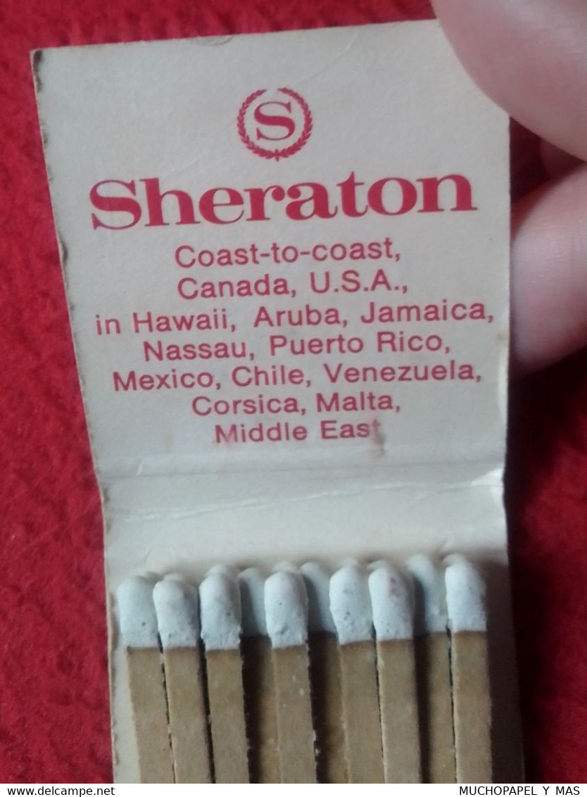 CAJA DE CERILLAS BOÎTE D'ALLUMETTES MATCHBOX SHERATON HOTELS & MOTOR INNS RESERVATRON II CANADA USA HAWAII ARUBA JAMAICA - Boites D'allumettes