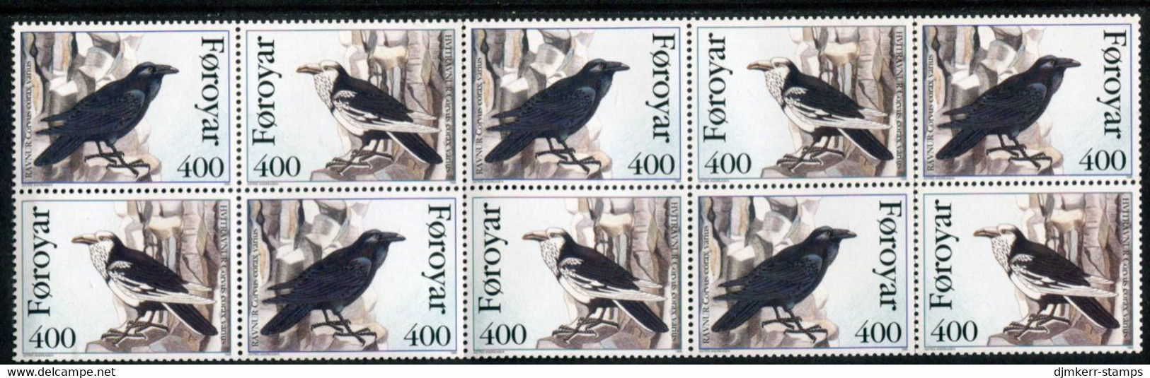 FAROE ISLANDS 1995 Faeroese Ravens Se-tenant Block Ex Booklet  MNH / **.  Michel 283-84 - Islas Faeroes