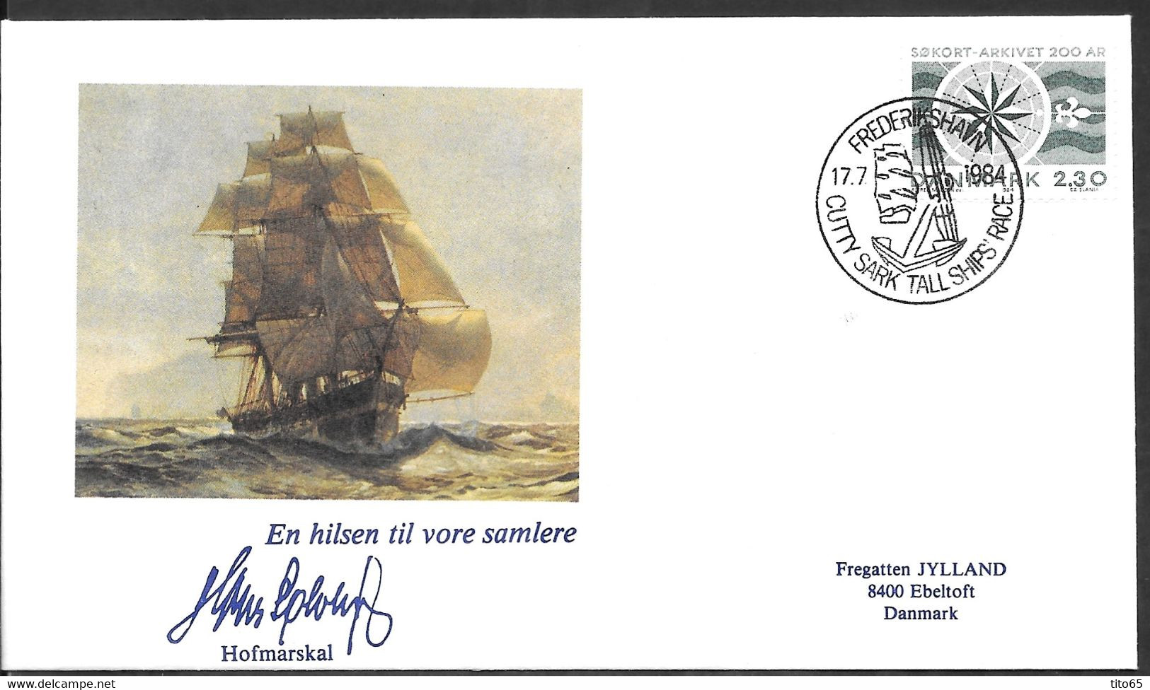 JP AFA #799    1984    Denmark    Fregatten Jylland - Cartes-maximum (CM)