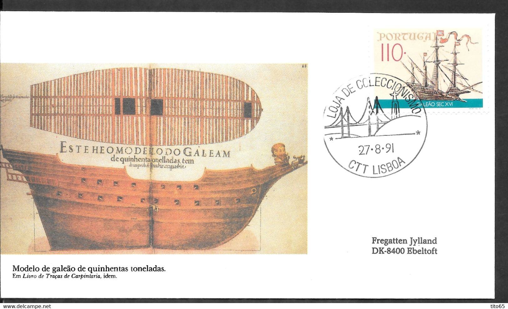 JP    Denmark    Fregatten Jylland     1991 - Covers & Documents