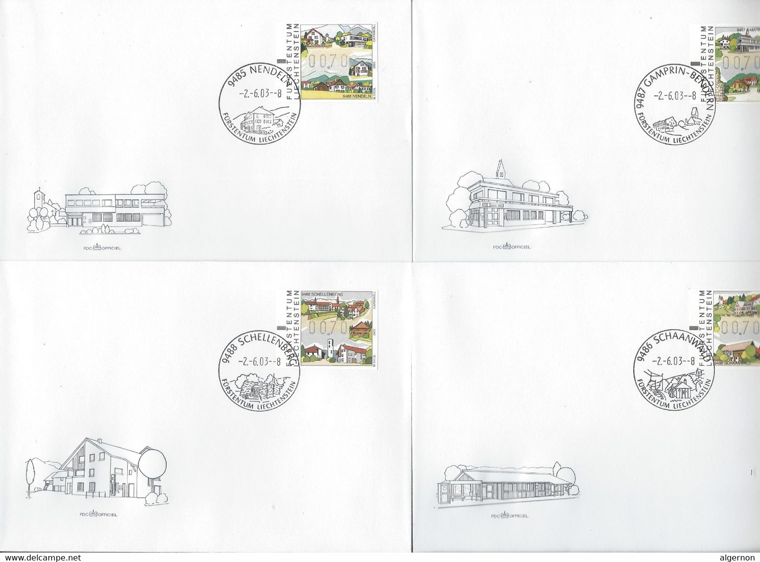 29646 - Timbres Automates 12 FDC 02.06.2003 - Covers & Documents