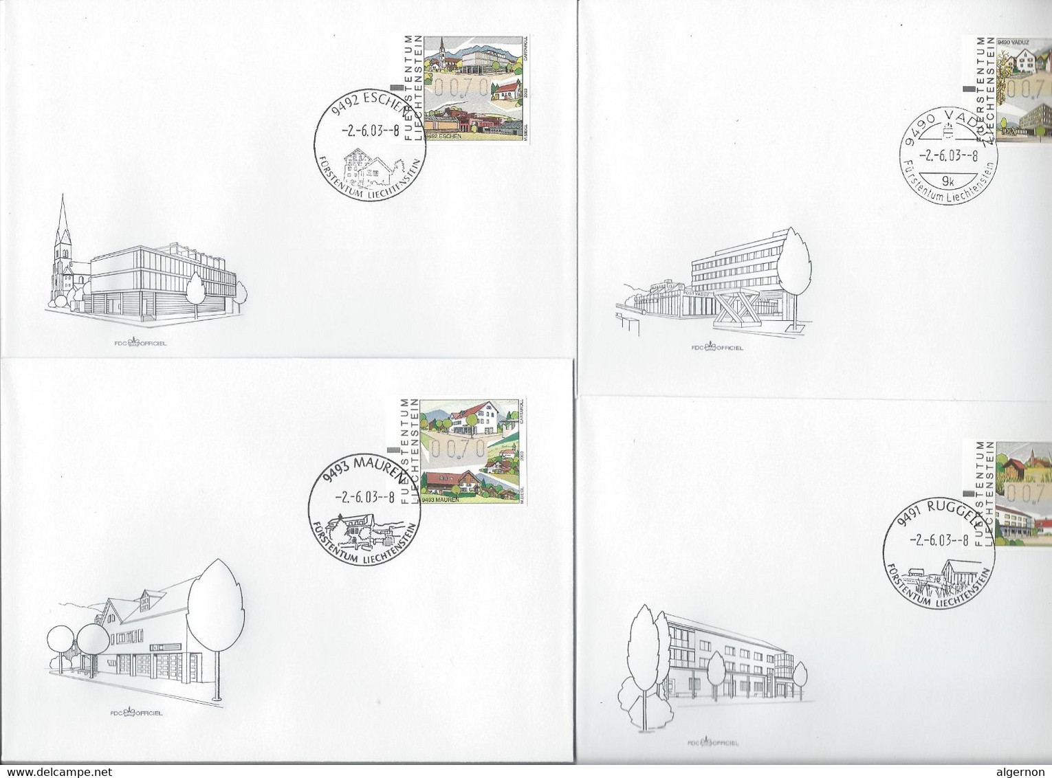 29646 - Timbres Automates 12 FDC 02.06.2003 - Covers & Documents