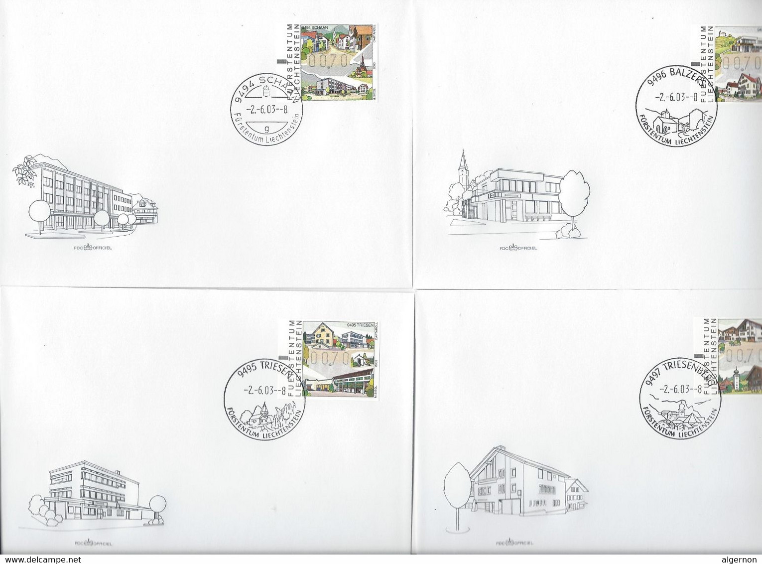 29646 - Timbres Automates 12 FDC 02.06.2003 - Storia Postale