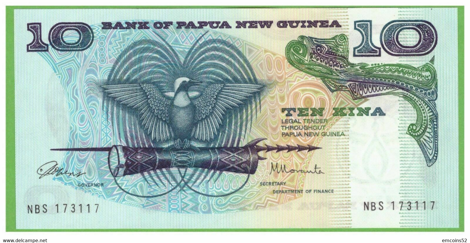 PAPUA NEW GUINEA 10 DOLLARS 1985/1987  P-7  UNC - Papua New Guinea