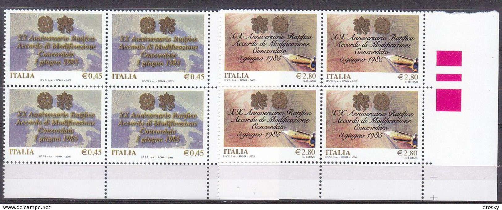 PGL DC0566 - ITALIA REPUBBLICA 2005 SASSONE N°2828/29 ** QUARTINA - 2001-10: Ungebraucht