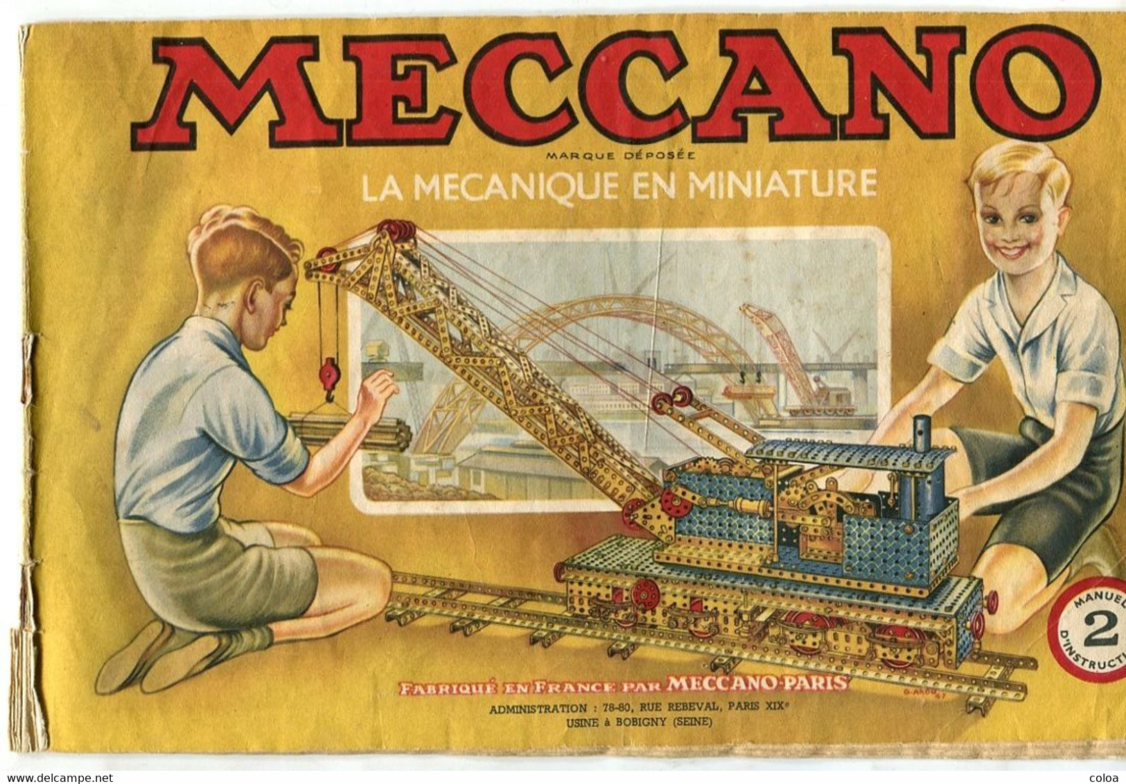 Catalogue Manuel D'instructions MECCANO 2  1949 - Meccano