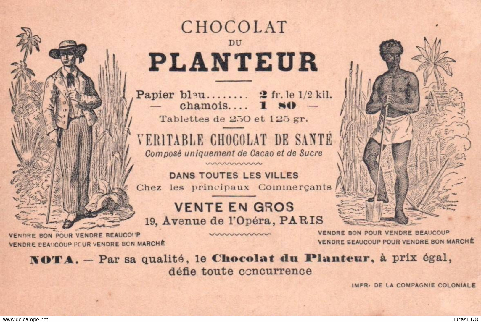 CHOCOLAT DU PLANTEUR / SERIE PARIS / UN BANC DE DORMEURS - Sonstige & Ohne Zuordnung