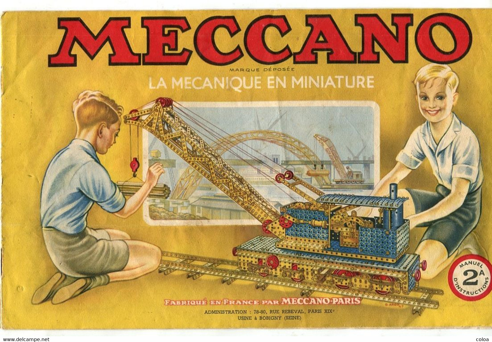 Catalogue Manuel D'instructions MECCANO 2 A 1950 - Meccano