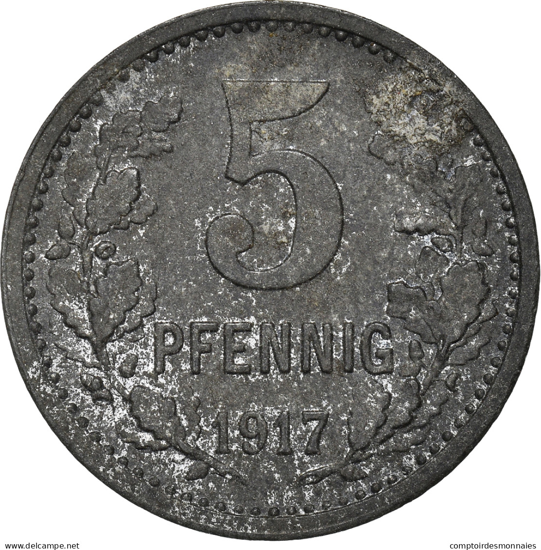 Monnaie, Allemagne, Bonn-Siegkreis, 5 Pfennig, 1917, TTB, Zinc - Monétaires/De Nécessité