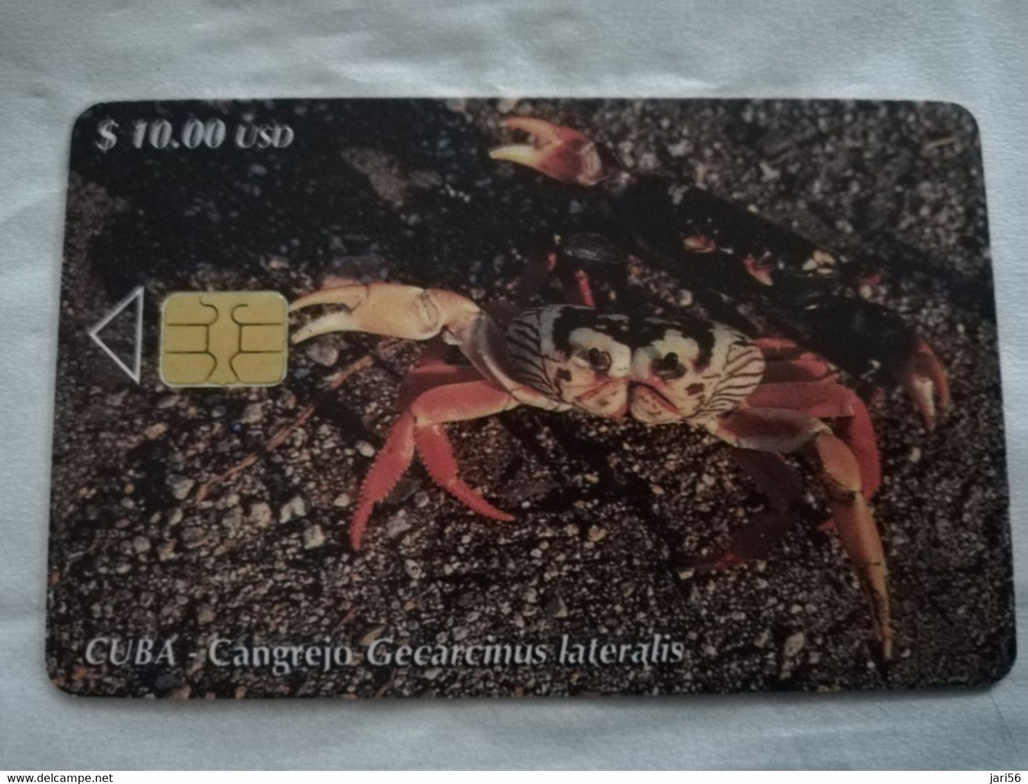 CUBA $10,00 CHIPCARD  CANGREJO GECARCIMUS LATERALIS /CRAB    Fine Used Card  ** 6798** - Cuba