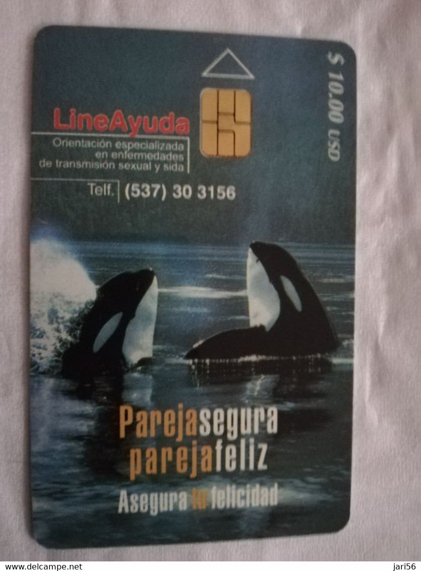 CUBA $10,00 CHIPCARD  PAREJASEGURA/PAREJA FELIS / ORCA     Fine Used Card  ** 6799** - Cuba