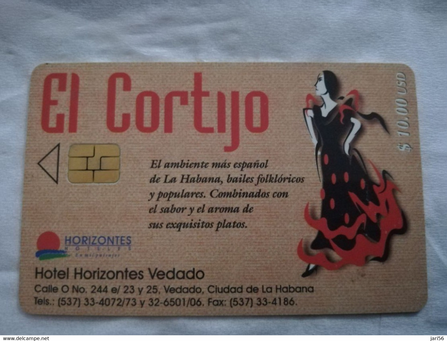 CUBA $10,00 CHIPCARD   EL CORTIJO      Fine Used Card  ** 6801** - Cuba