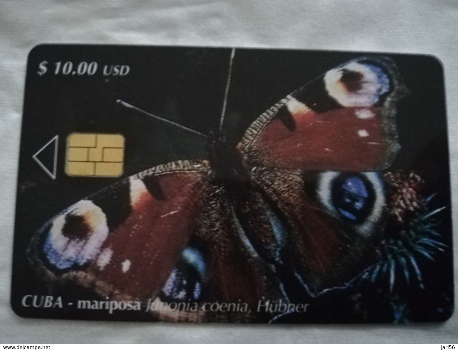 CUBA $10,00 CHIPCARD   MARIPOSA/ BUTTERFLY       Fine Used Card  ** 6803** - Cuba