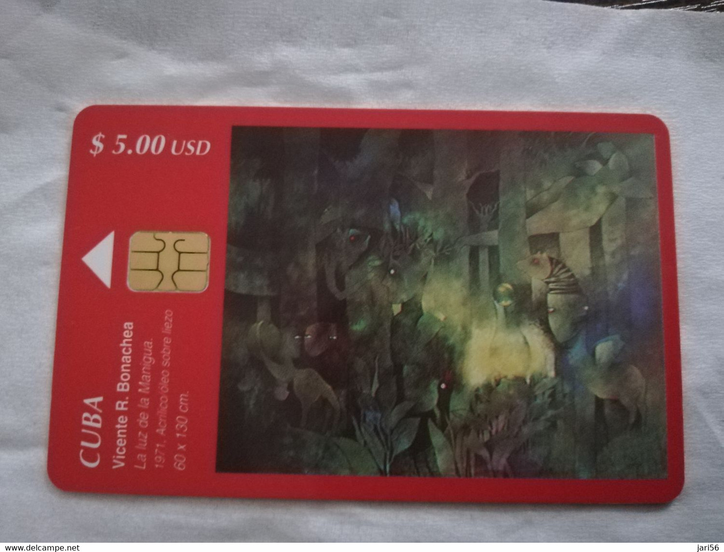 CUBA $5,00  CHIPCARD   VICENTE R BONACHEA        Fine Used Card  ** 6809** - Cuba