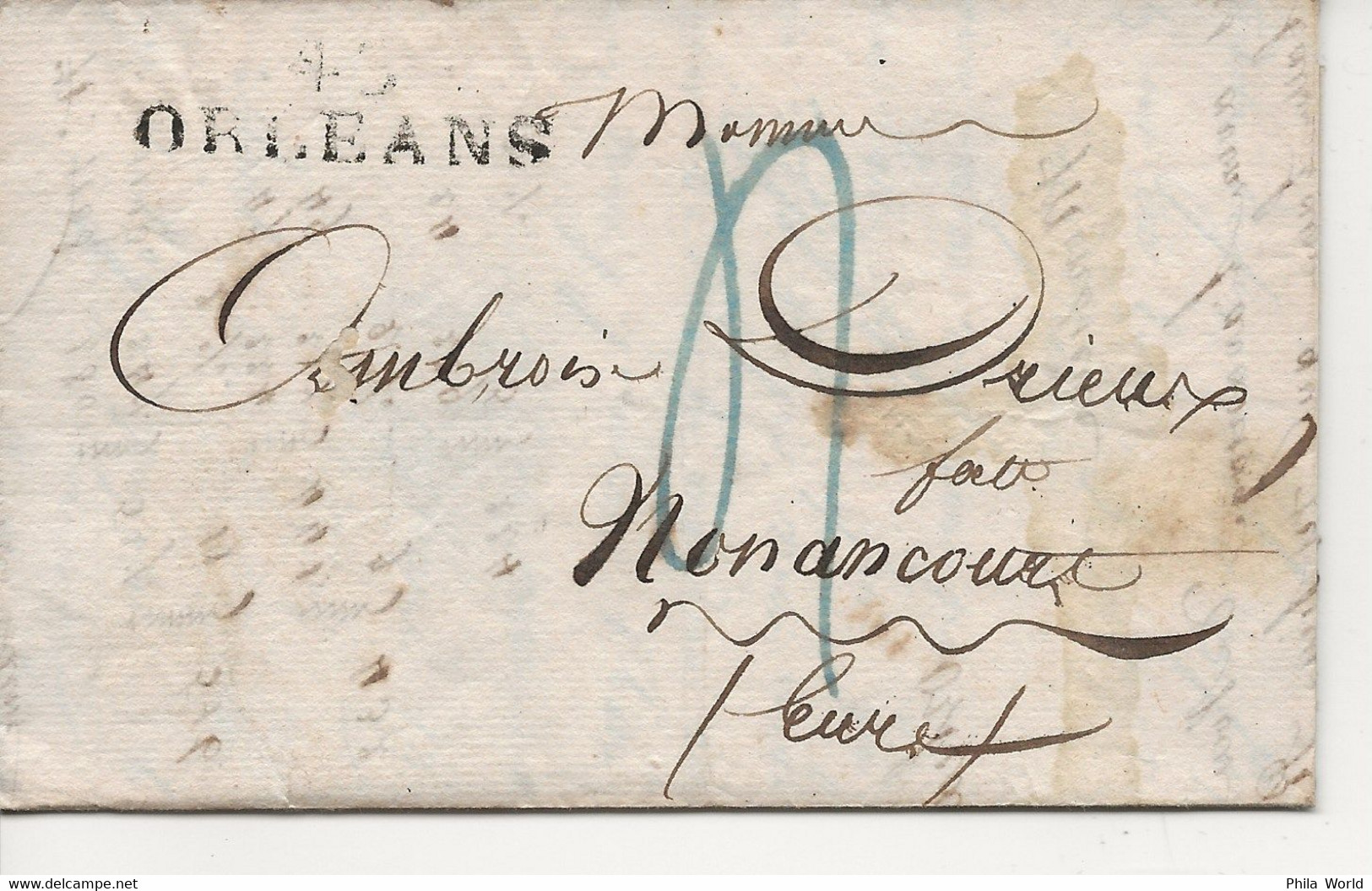 LAC 1824 Marque Postale Linéaire 45 ORLEANS Pour NONANCOURT EURE - 1801-1848: Precursors XIX