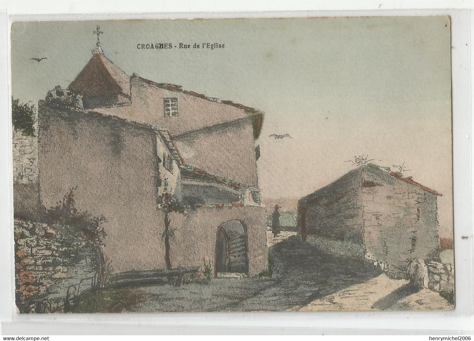 84 Vaucluse Croagnes Luberon Rue De L'église Beau Paysage Dessin Illustration , écrite Par L'illustrateur - Other & Unclassified