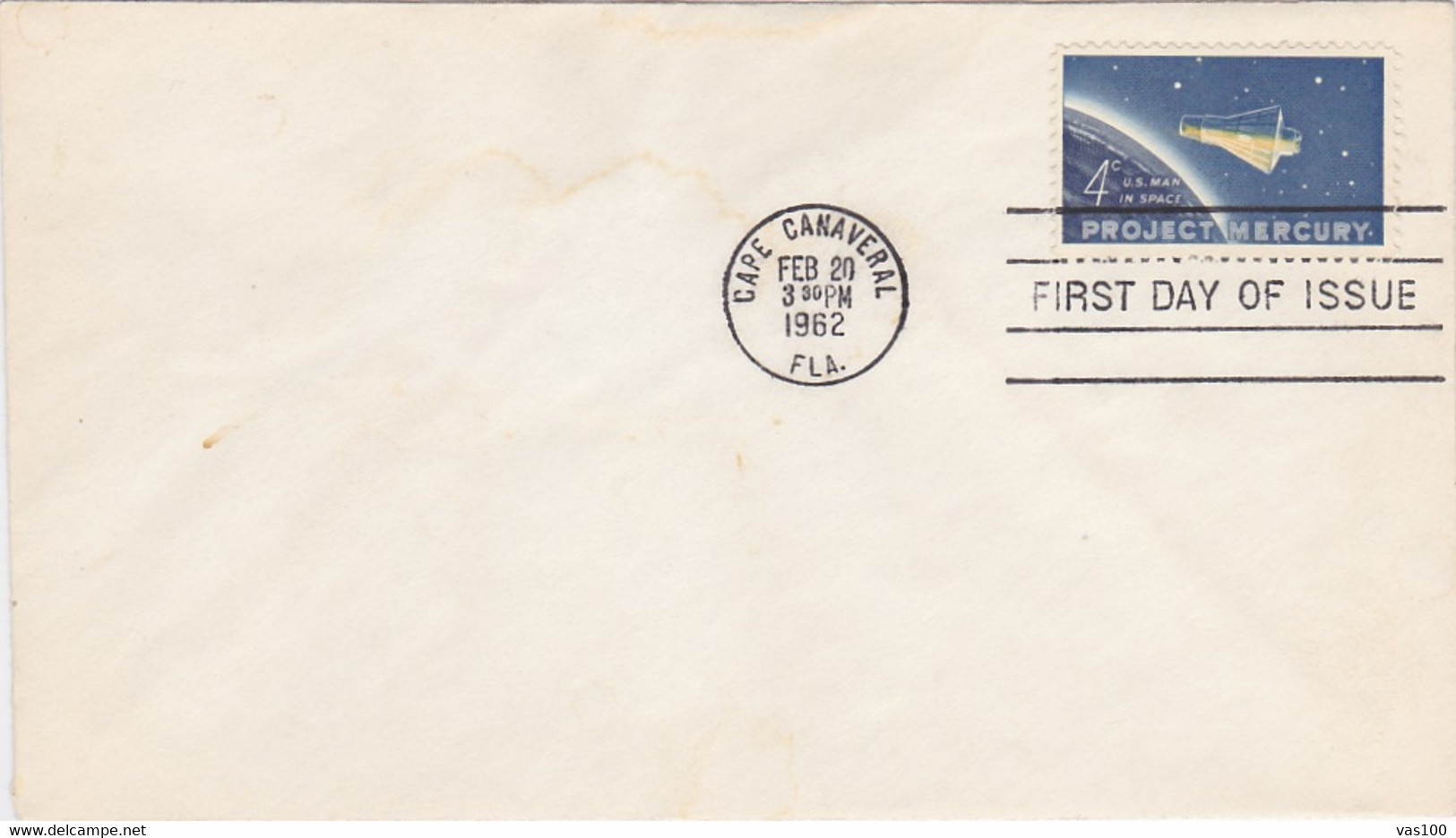 SPACE, COSMOS, PROJECT MERCURY, STAMP ON COVER, OBLIT FDC, 1962, USA - Nordamerika