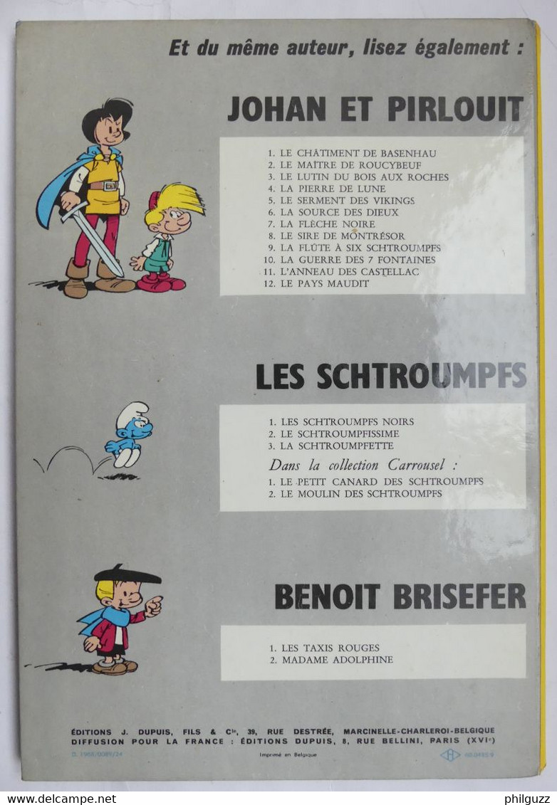 ALBUM BD DUPUIS JOHAN ET PIRLOUIT PEYO N° 2 LE MAITRE DE ROUCYBOEUF 2a 1968 - Boule Et Bill