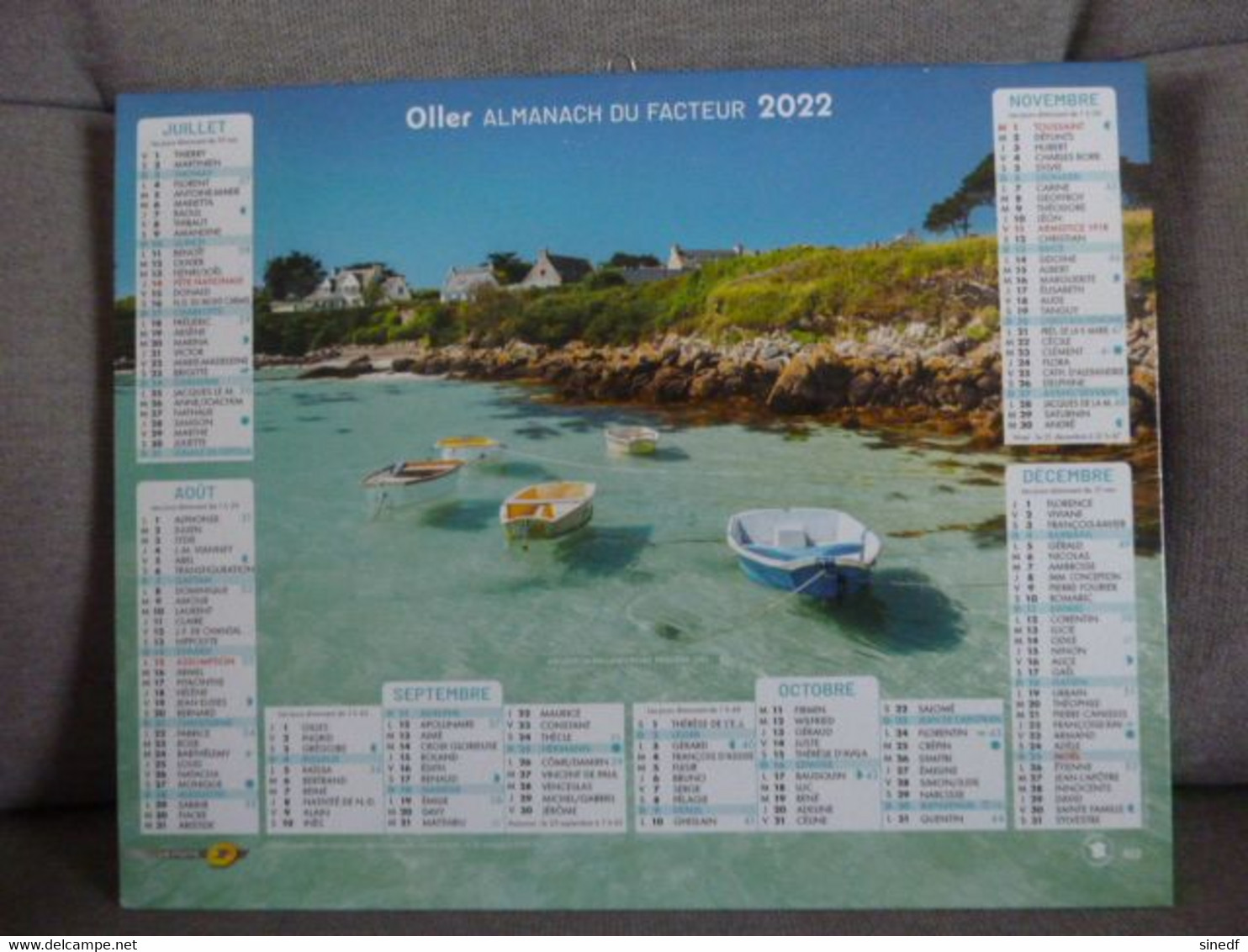 Calendrier 2022 OLLER Almanach Mont Saint Michel Manche Argenton  En Landunvez Finistère Facteur  Sarthe La Poste PTT - Grand Format : 2001-...