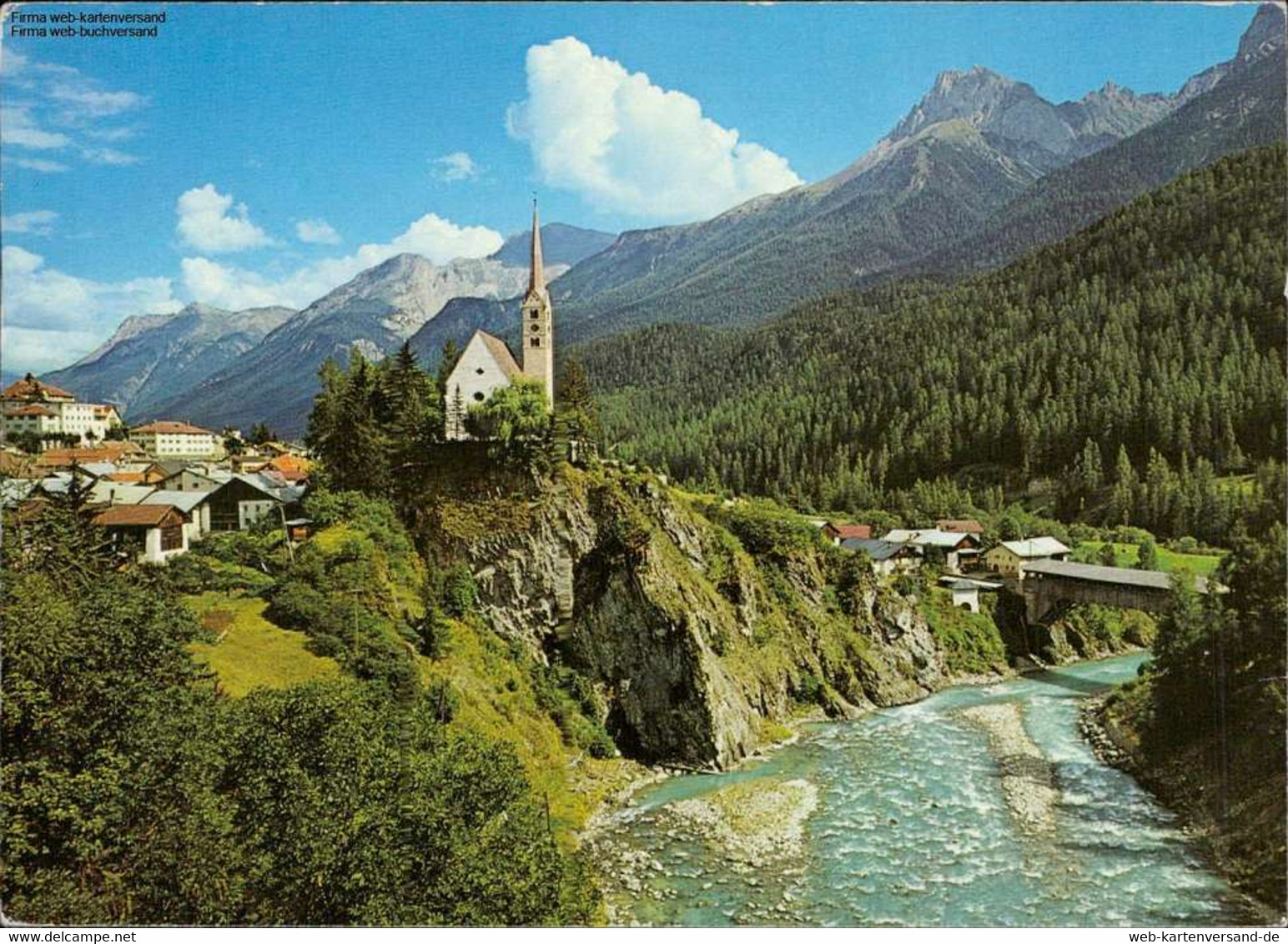 1106545  Scuol-Tarasp-Vulpera, Das Alpine Heilbad, Kirche Mit Inn, Scuol - Scuol